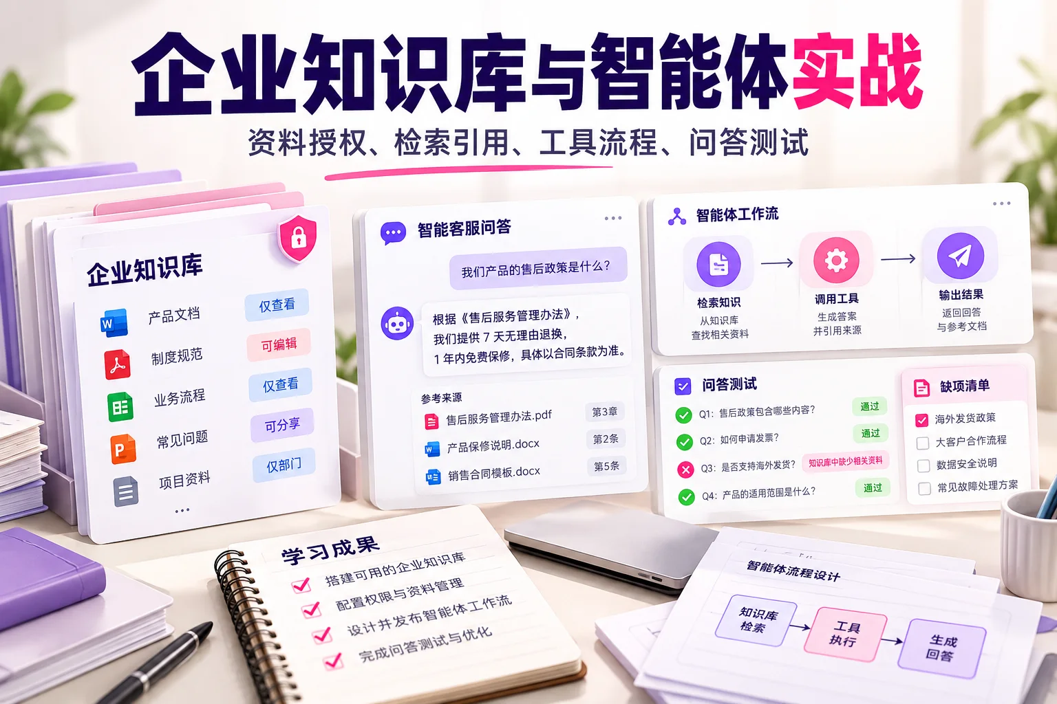 企业知识库与智能体实战教学作品示意